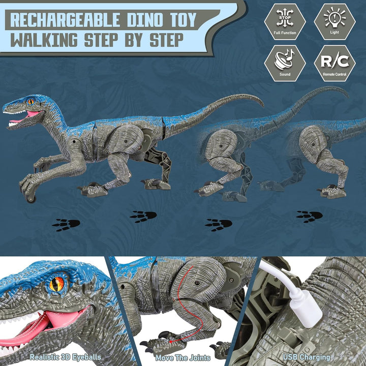 Lisslune | RaptorMove – Remote Control Dinosaur Toy with Sound, LED and Realistic Movements