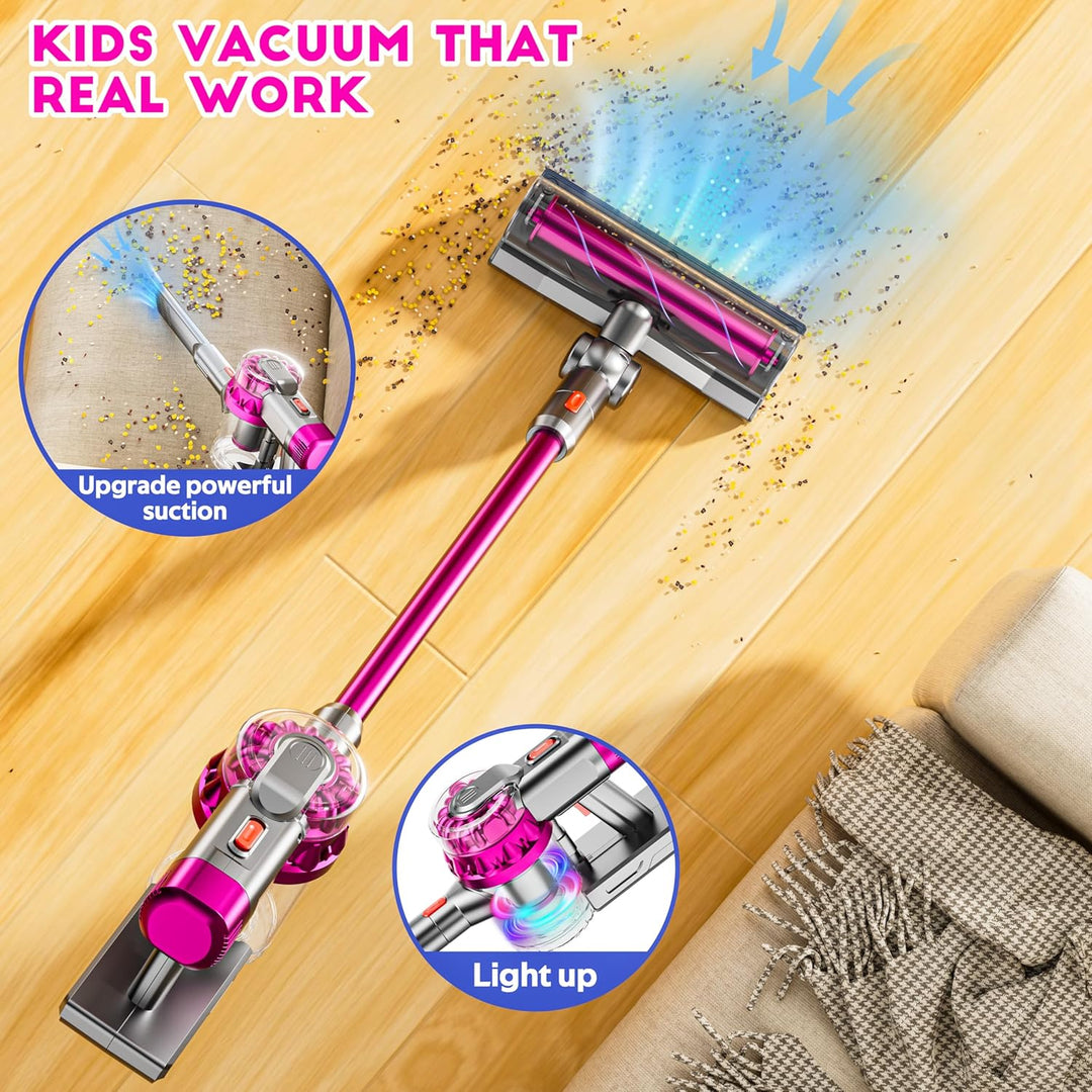 Lisslune | 4-in-1 Kids Vacuum Cleaner | Real Working Toy Vacuum with Lights & Sounds
