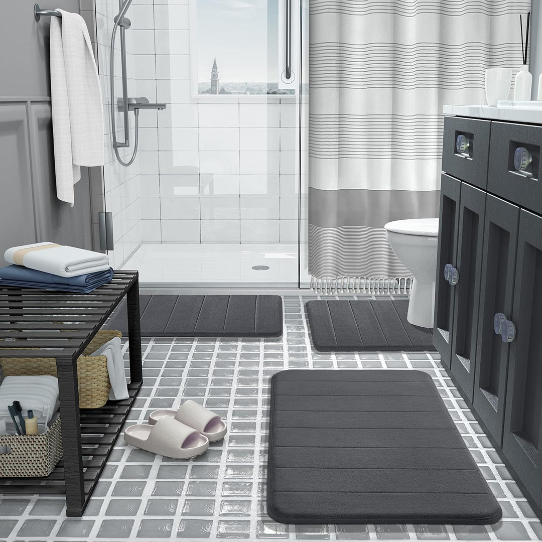 Lisslune | SoftHaven – Luxurious bath rug set made of memory foam with non-slip underside