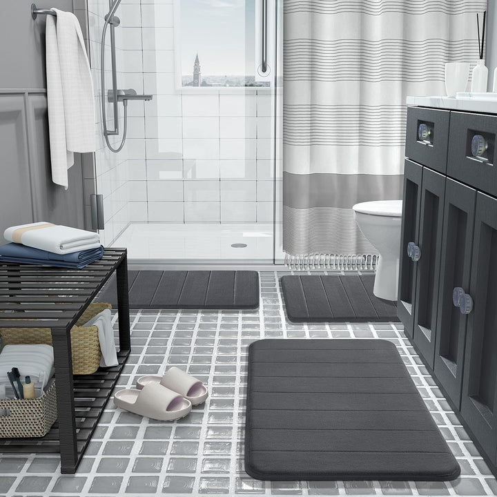 Lisslune | SoftHaven – Luxurious bath rug set made of memory foam with non-slip underside