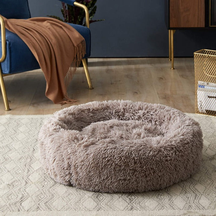 Lisslune | Beef Plush Calming Donut Dog Bed for Small to Large Dogs