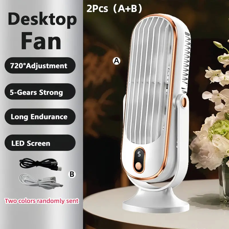 Lisslune | Portable Mini Air Conditioner with USB Charging – 5 Speeds & 720° Rotation
