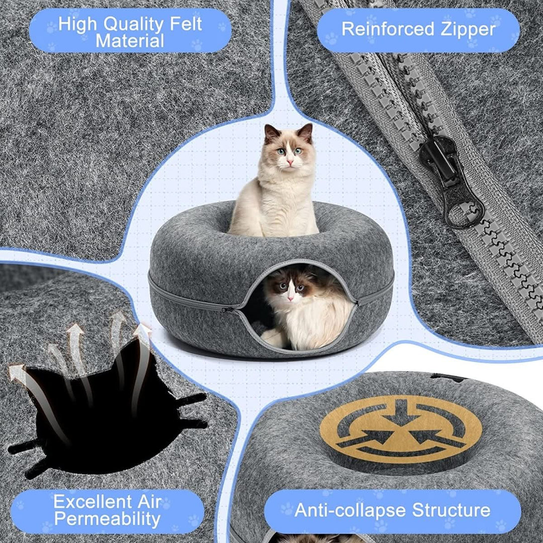 Lisslune | PURRFECT DEN – Luxury Cat Tunnel with Sleeping Cave & Play Fun