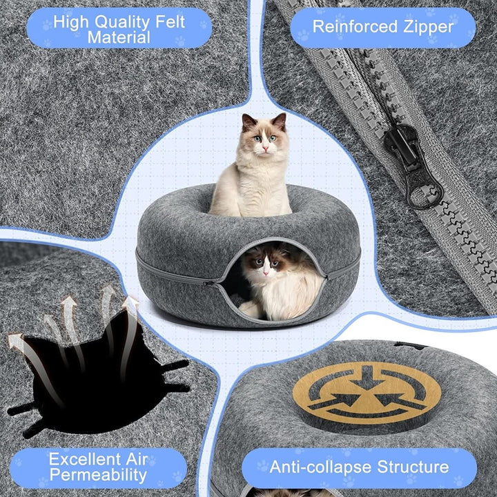 Lisslune | PURRFECT DEN – Luxury Cat Tunnel with Sleeping Cave & Play Fun
