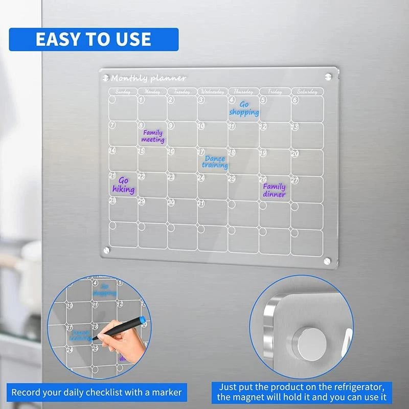 Lisslune | Magnetic Schedule Planner For Fridge[Permanently reusable]