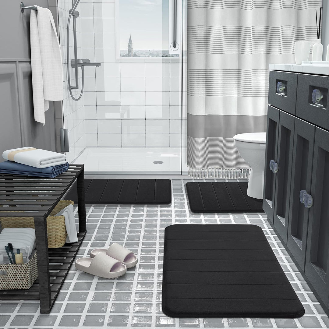 Lisslune | SoftHaven – Luxurious bath rug set made of memory foam with non-slip underside