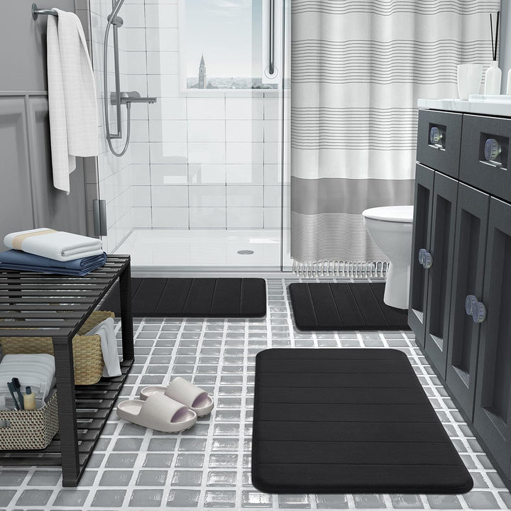 Lisslune | SoftHaven – Luxurious bath rug set made of memory foam with non-slip underside