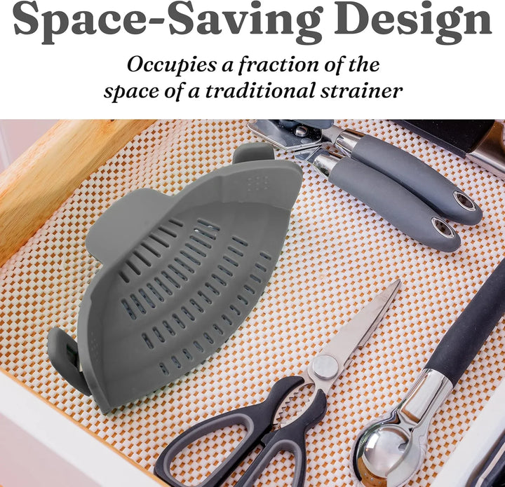 Lisslune | Silicone sieve with clip – Heat-resistant draining container for food