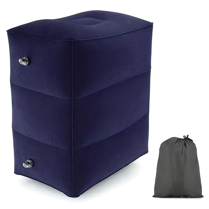 Lisslune | Inflatable Travel Footrest | Ergonomic, Adjustable Height & Compact for Planes, Trains, Buses & Office Use
