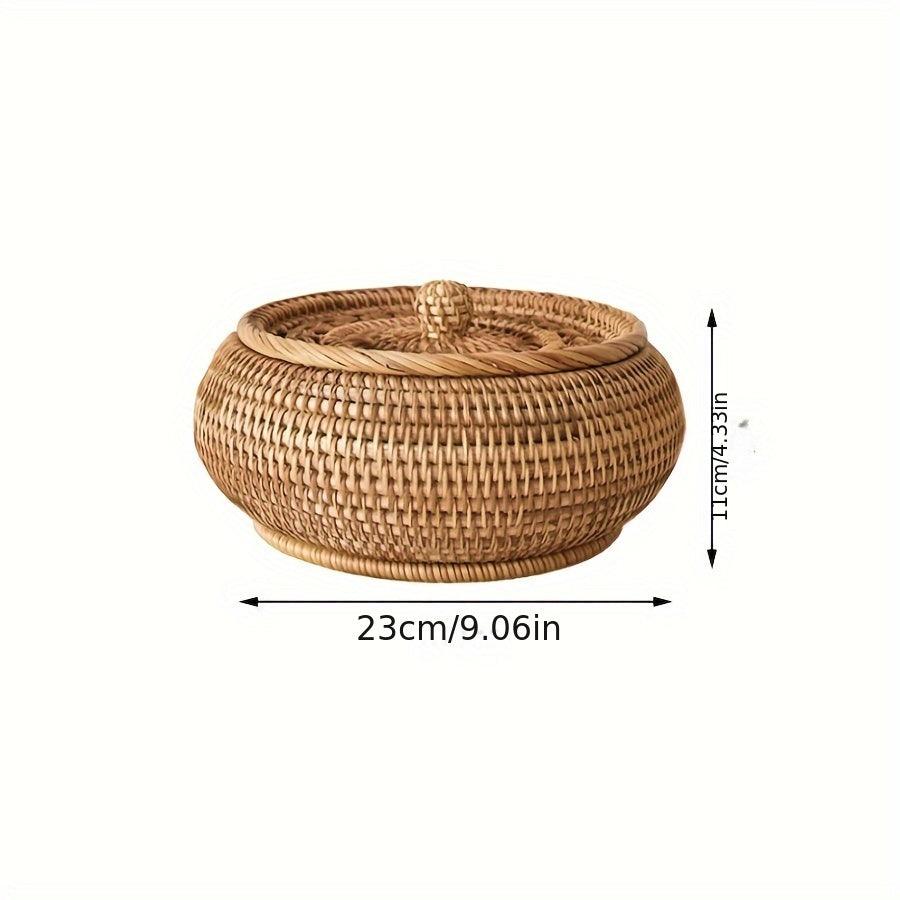 Lisslune | Chic handcrafted rattan storage basket with lid