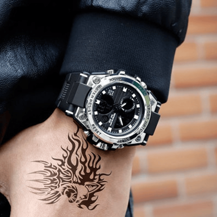 Lisslune | Sporty Dual-Display Mode Multifunctional Waterproof Luminous Men's Wristwatch