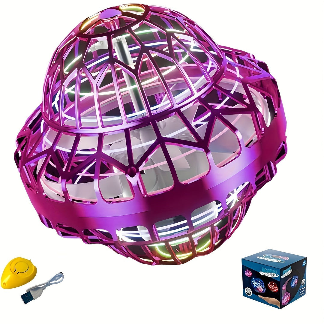 Lisslune | Hand-Operated UFO Flying Ball Toy –  Hovering Drone with LED Lights, Boomerang Effect, Perfect Christmas Gift for Kids