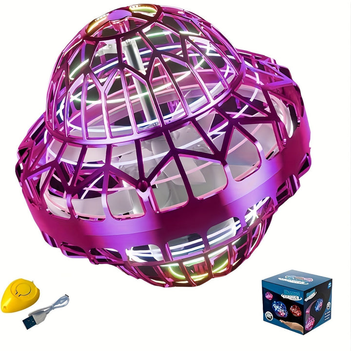 Lisslune | Hand-Operated UFO Flying Ball Toy –  Hovering Drone with LED Lights, Boomerang Effect, Perfect Christmas Gift for Kids