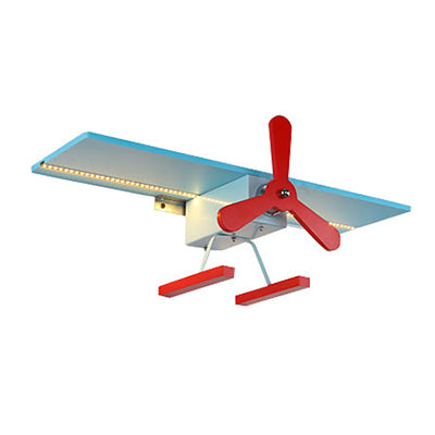 Skørter | Children's Propeller Airplane Wall Light Metal Wall Lamp in Blue and Red for Hallway Corridor