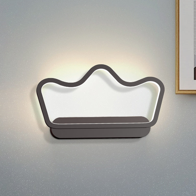 Skørter | Iron Bear/Crown Frame Wall Lamp Nordic Style LED Wall Fixture in Black/Gold for Children's Bedside