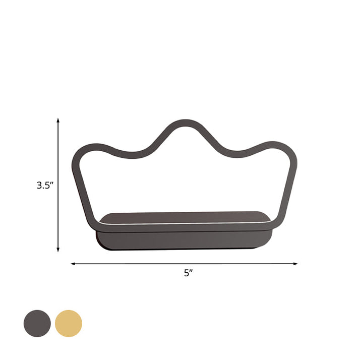 Skørter | Iron Bear/Crown Frame Wall Lamp Nordic Style LED Wall Fixture in Black/Gold for Children's Bedside