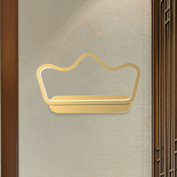Skørter | Iron Bear/Crown Frame Wall Lamp Nordic Style LED Wall Fixture in Black/Gold for Children's Bedside