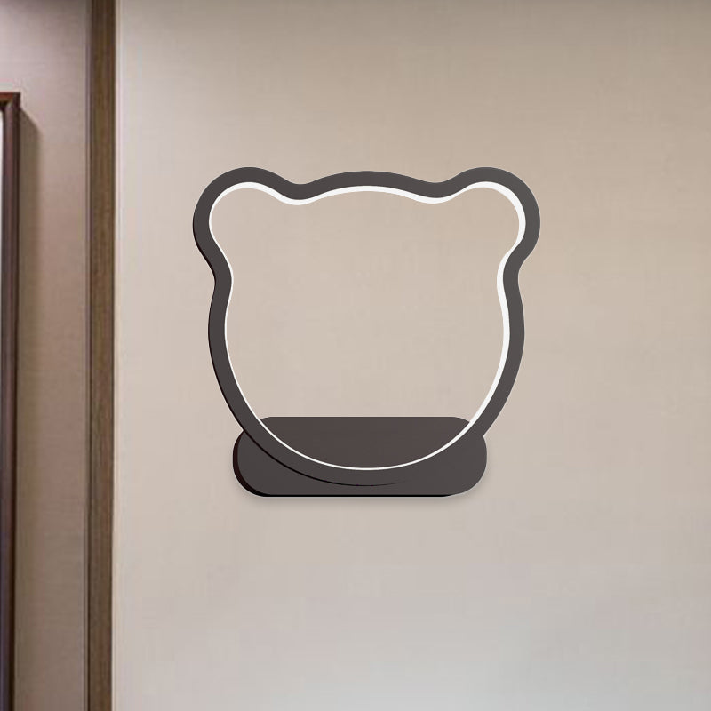 Skørter | Iron Bear/Crown Frame Wall Lamp Nordic Style LED Wall Fixture in Black/Gold for Children's Bedside