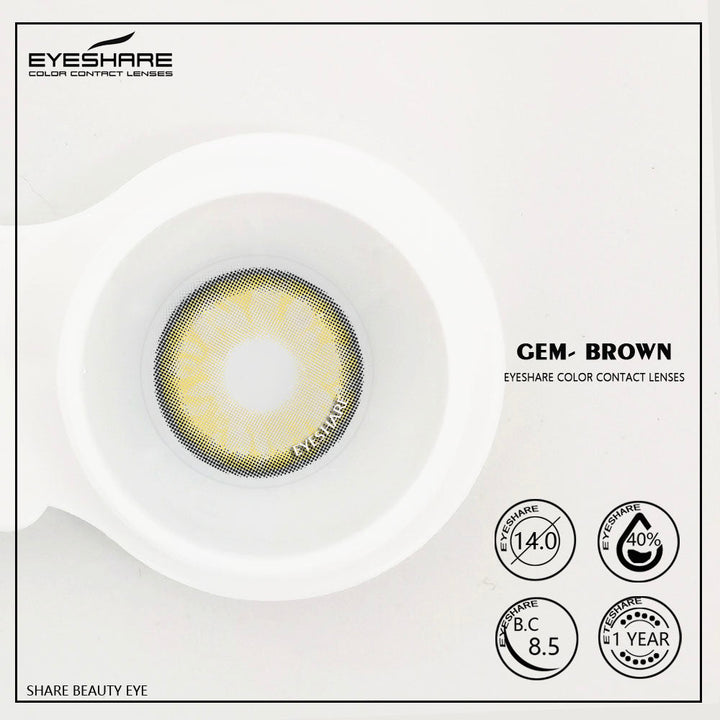 Rynx GEM Brown Color Contact Lenses 14.0mm