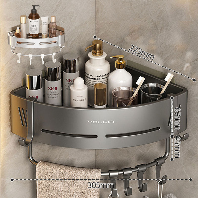Lisslune | EasyCorner Aluminum Shelf – Self-Adhesive Bathroom Corner Storage without Drilling