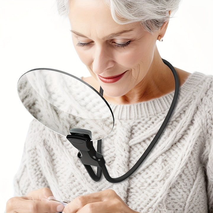Lisslune | 5X Magnifying Glass Pro – Hands-Free Adjustable Neck Magnifier for Reading, Crafts & Seniors
