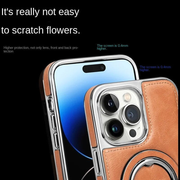 Lisslune | Luxury Leather Invisible Stand iPhone Case