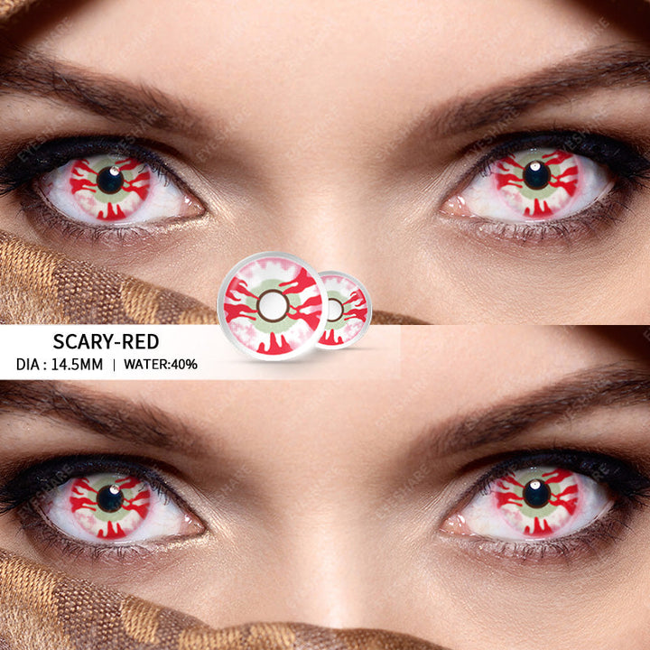 Rynx Cosplay Scary Red 14.5mm 1 Pair | 1 Year