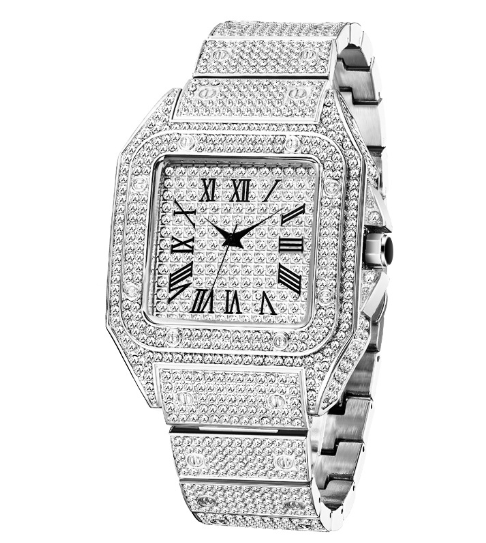 Lisslune | MISSFOX Ice Out Square Watch for Men