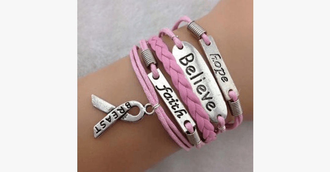 Lisslune | Hope Faith and Faith Breast Cancer Bracelet