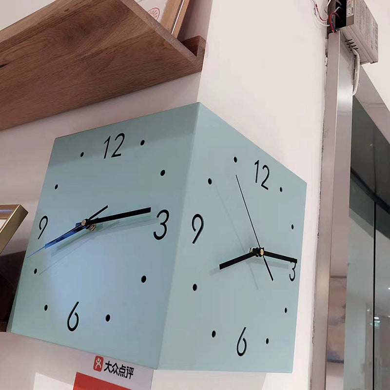 Lisslune | New living room corner double-sided luminous creative clock wall lamp