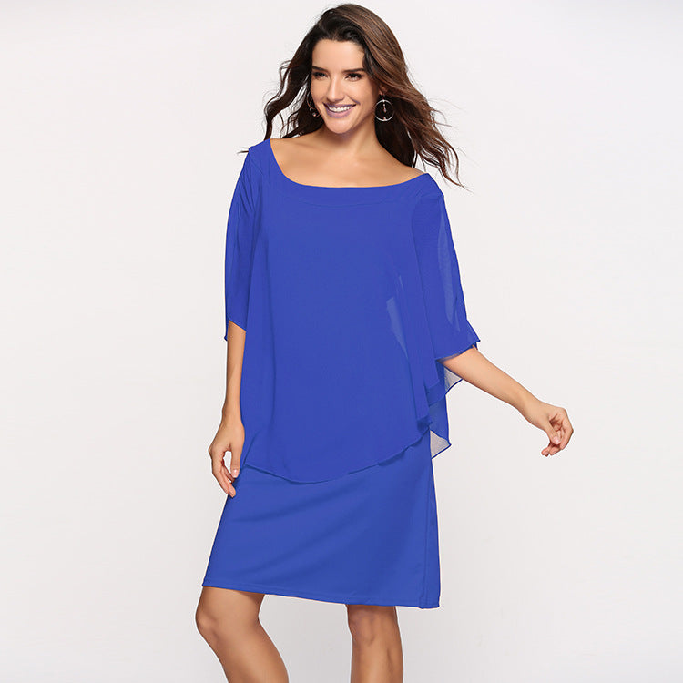 Women's elegant evening dress with flowing overlay Lisslune