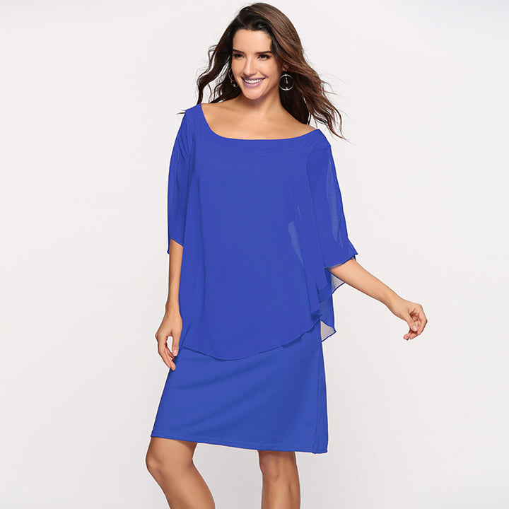 Women's elegant evening dress with flowing overlay Lisslune