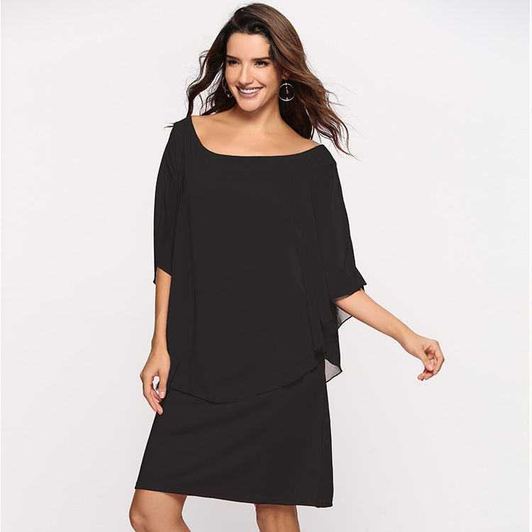 Women's elegant evening dress with flowing overlay Lisslune