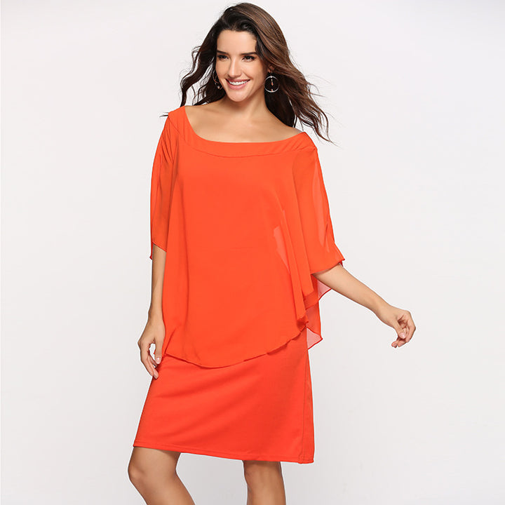 Women's elegant evening dress with flowing overlay Lisslune