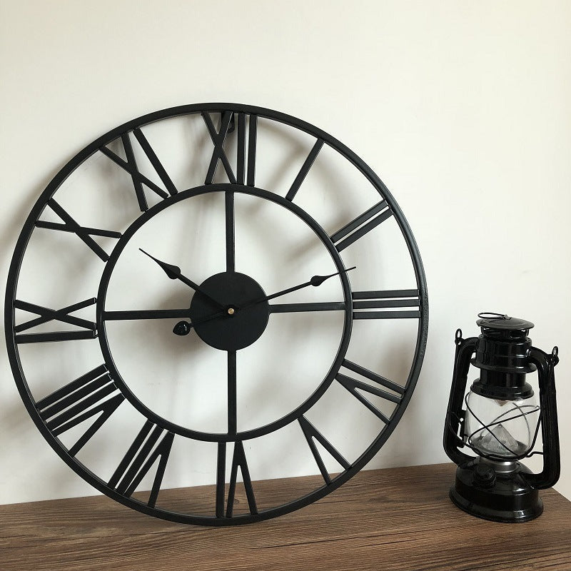 Lisslune | Roman Letters Large Silent Wall Clock 16 Inch Iron