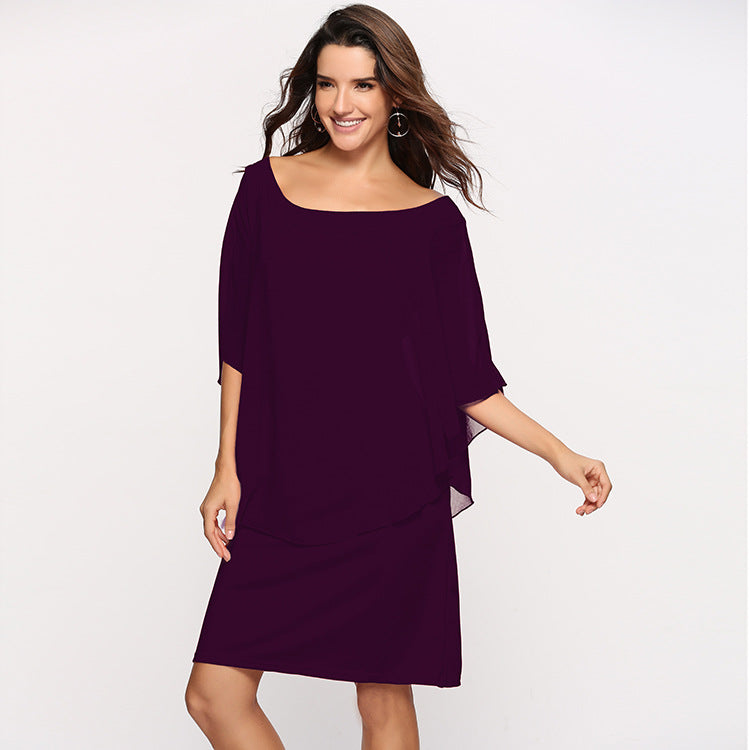 Women's elegant evening dress with flowing overlay Lisslune
