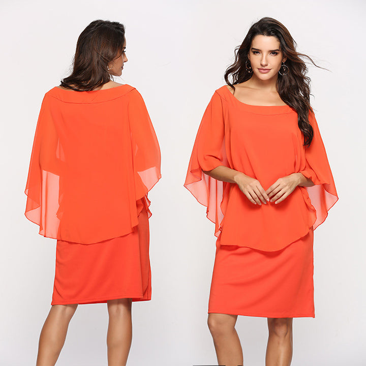 Women's elegant evening dress with flowing overlay Lisslune