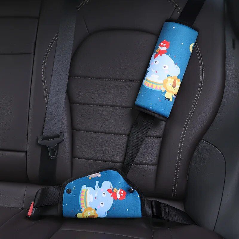 Lisslune | Kids comfort car seat belt support with cartoon design