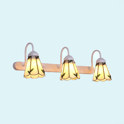 Skørter | White Lily Vanity Wall Lamp Fixture Tiffany Beige Glass Wall Lamps Lighting for Bathroom