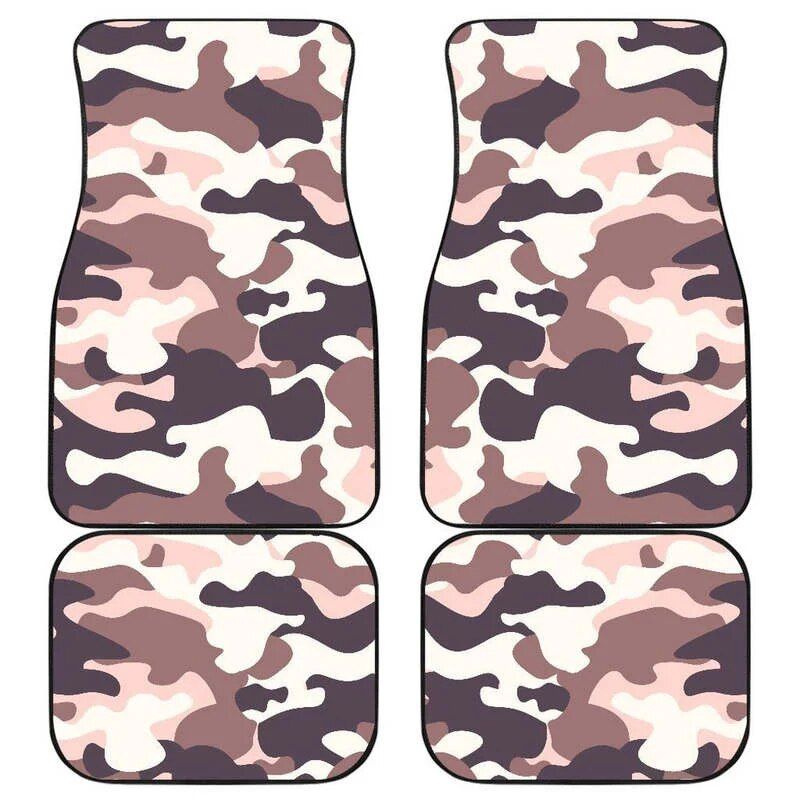 Lisslune | Chic Pink & Brown Camo Car Mats