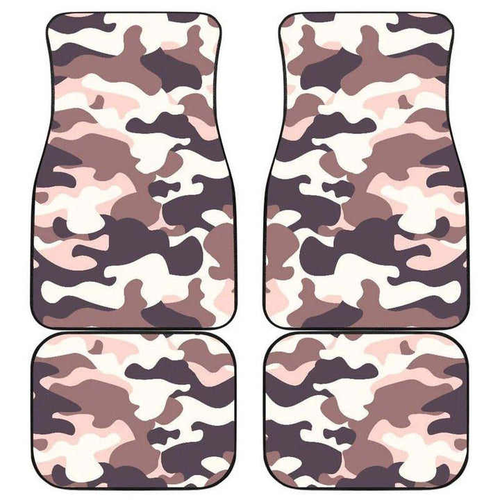 Lisslune | Chic Pink & Brown Camo Car Mats