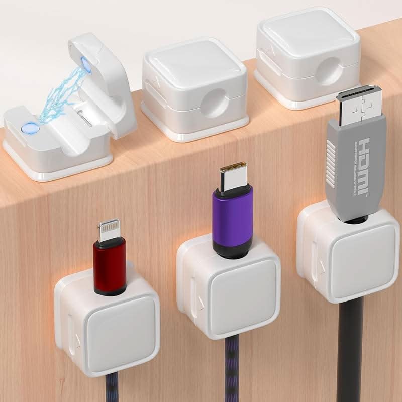 Lisslune | Magnetic Cable Organizer Clip for Desk & Office