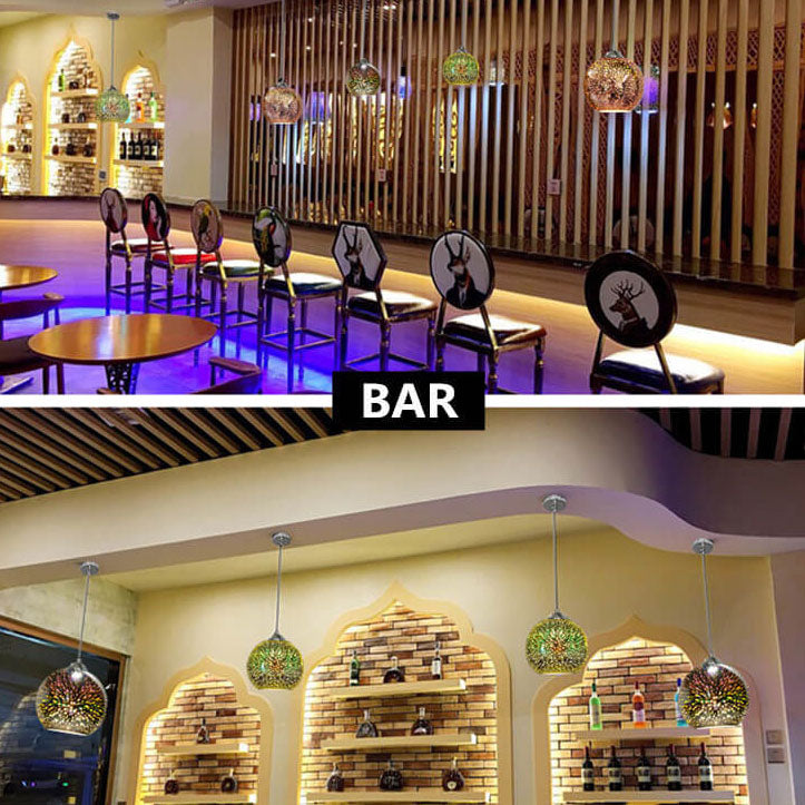 Lisslune | Modern creative 3D colorful firework glass 1-light dome pendant lamp