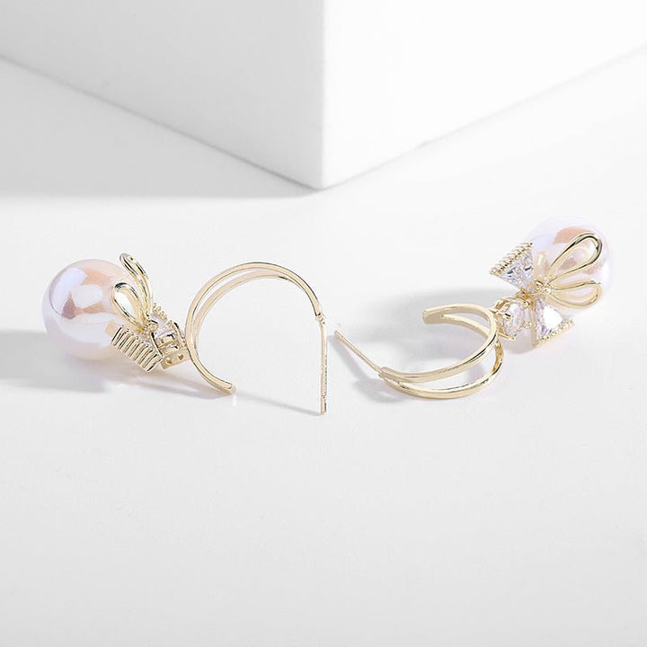 Lisslune | Bow Pearl Earrings