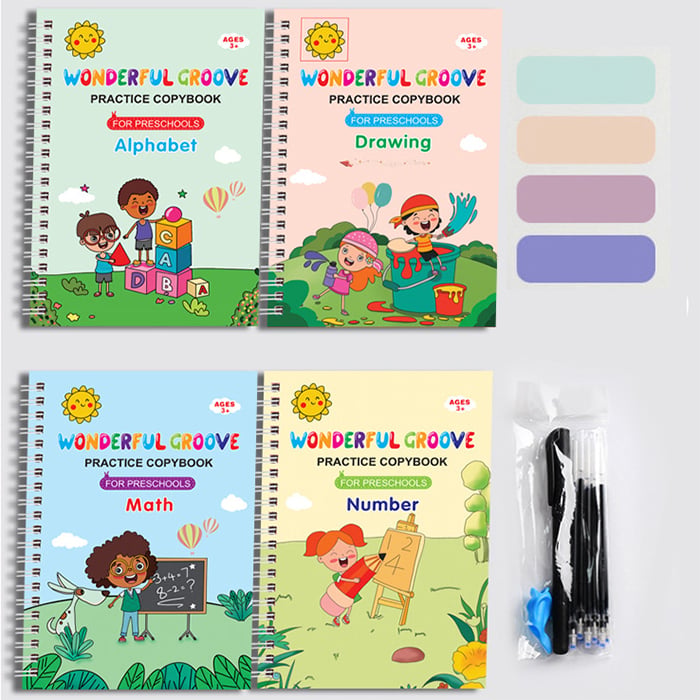 Lisslune | Children'S Numbers Letters Practice Magic Copybook