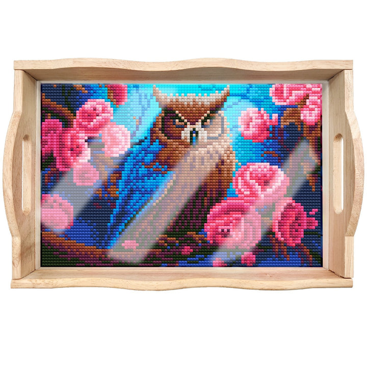 Lisslune | DIY Diamond Painting Wooden Tray Food Tray with Handle Living Room Decoration Mandala Wooden Tray Kit