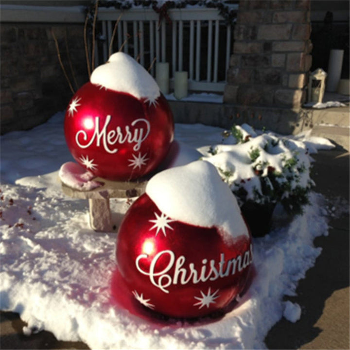 Lisslune | Inflatable Christmas Ball Outdoor Decoration 60cm – Weather Resistant PVC Christmas Decoration