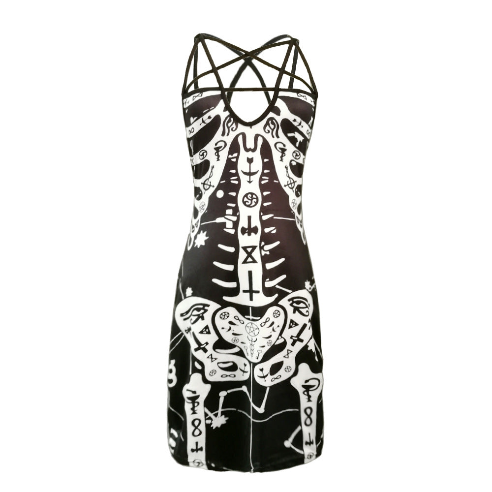 Women's figure-hugging midi dress with graphic print Lisslune