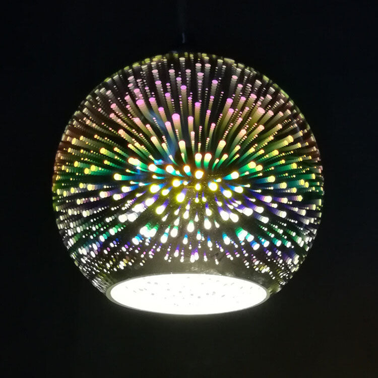 Lisslune | Modern creative 3D colorful firework glass 1-light dome pendant lamp
