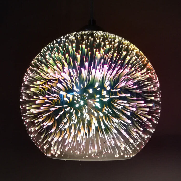 Lisslune | Modern creative 3D colorful firework glass 1-light dome pendant lamp